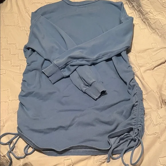 American Eagle Outfitters Light Blue Distressed Sweatshirt - Picture 3 of 8